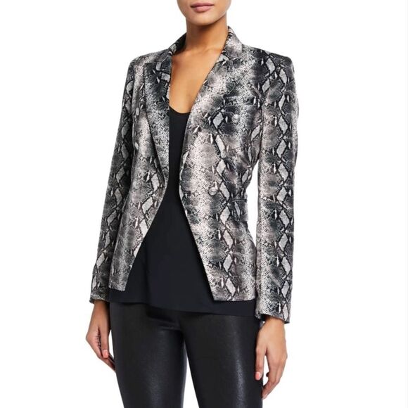 NWOT Generation Love Sasha Snake Print Velvet Blazer - Picture 2 of 9